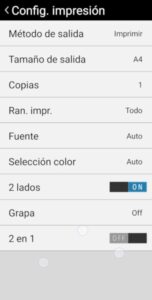 Ajustes de impresión de Canon Print Business