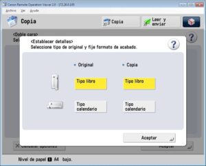 Pantalla establecer detalles
