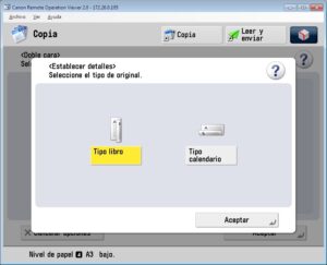 Pantalla establecer detalles