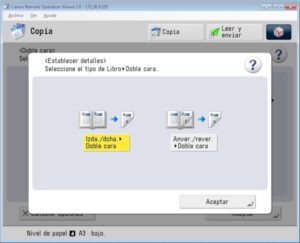Pantalla establecer detalles