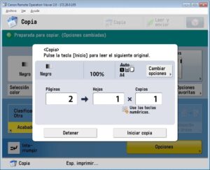 Pantalla de inicio de copia